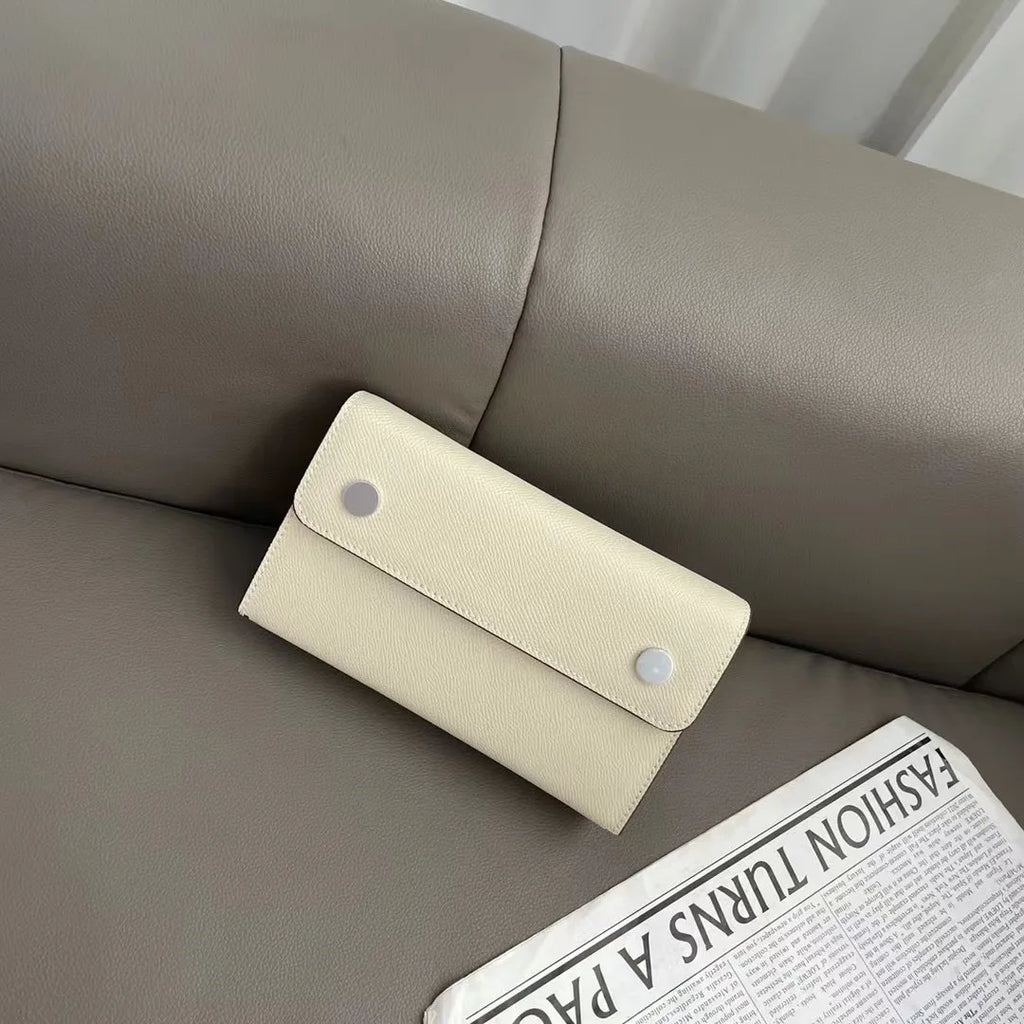 Portefeuille à bandoulière en cuir véritable