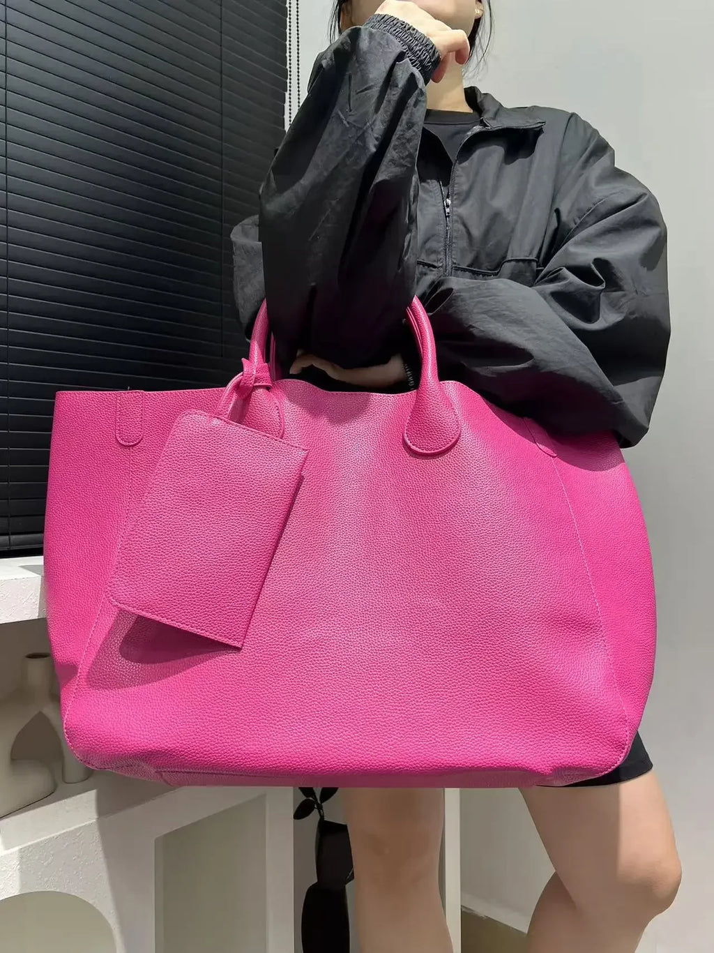 Sac à main grande capacité en cuir vegan