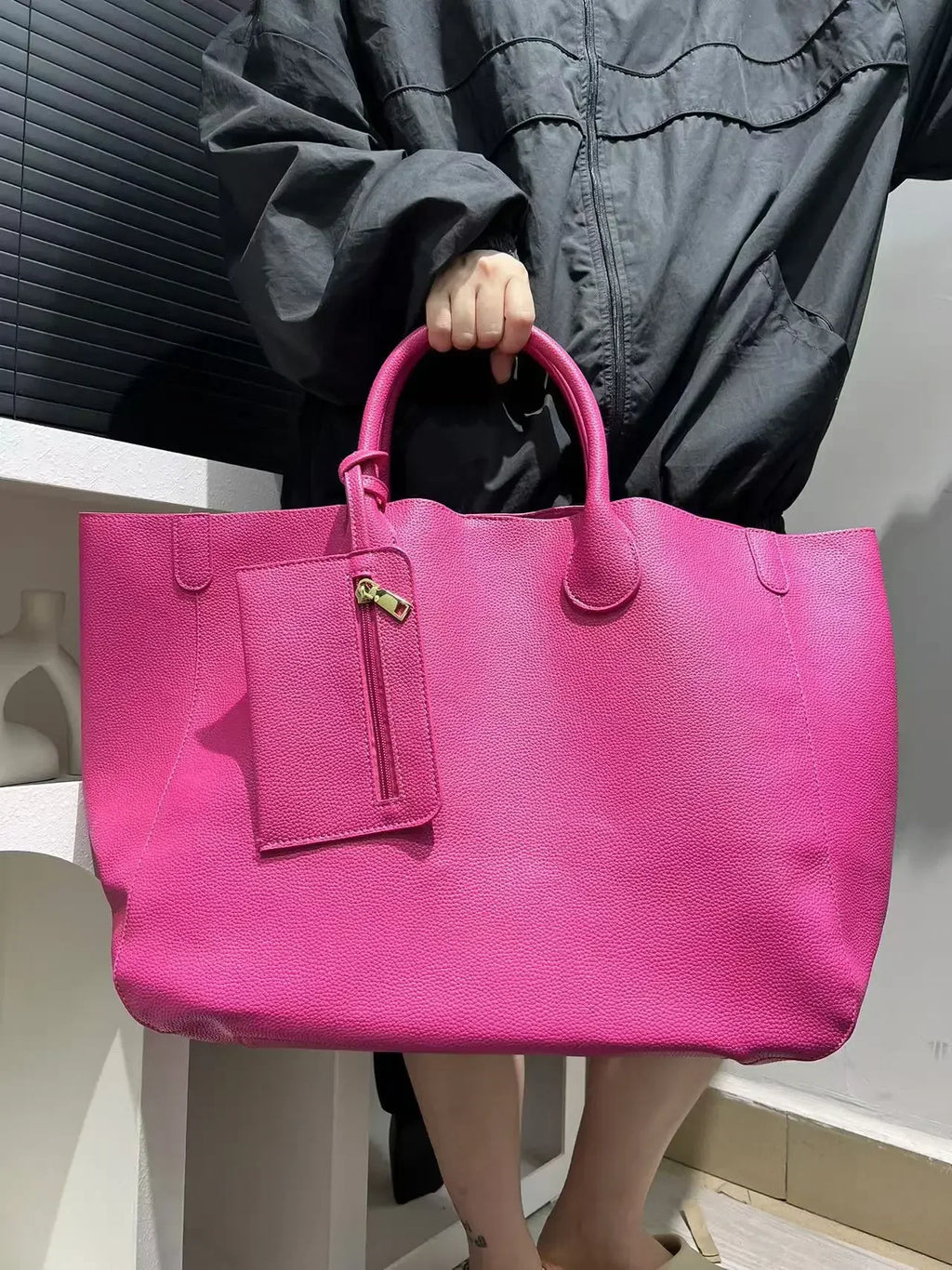 Sac à main grande capacité en cuir vegan