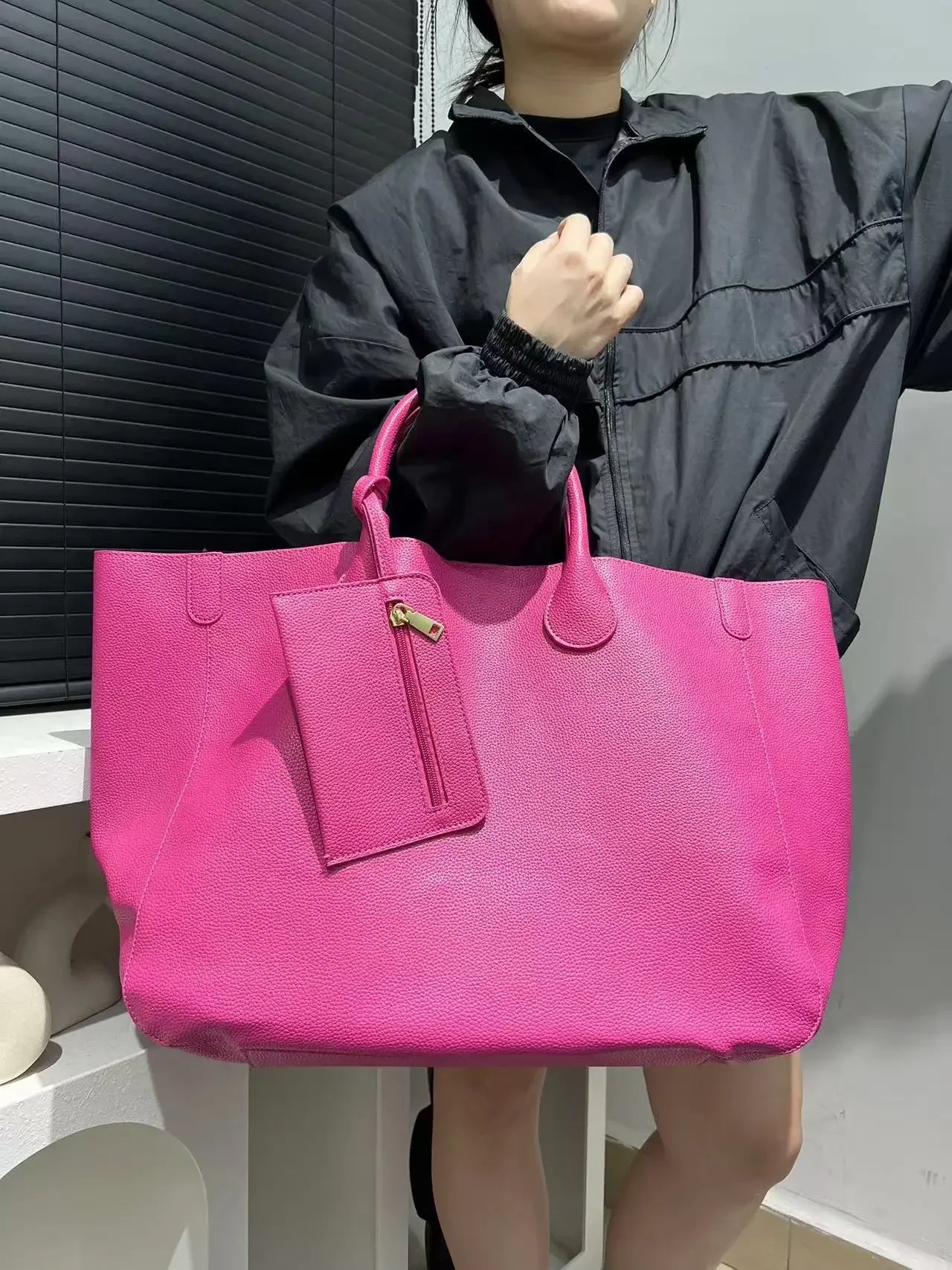 Sac à main grande capacité en cuir vegan