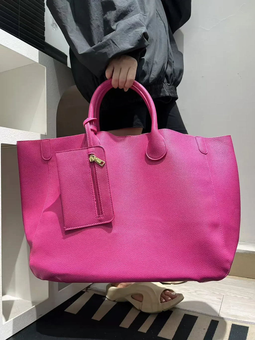 Sac à main grande capacité en cuir vegan